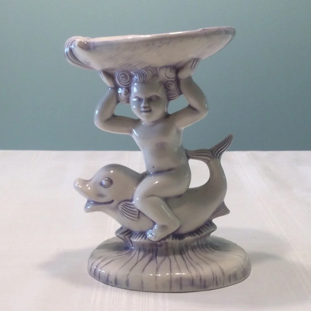Ceramic Soap Dish Dolphin w/ Naked Girl​
